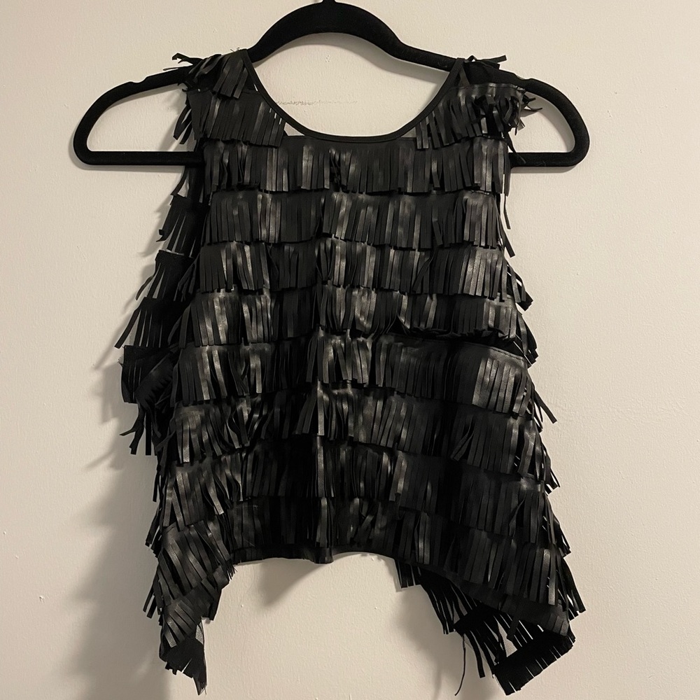 Black fringe top